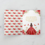 Sweet 16 Red Princess Brunette Girl Karte (Innenseite)