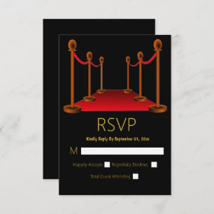 Sweet 16 Red Tepet Hollywood Elegant Geburtstag RSVP Karte