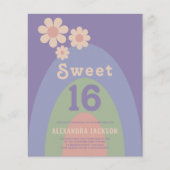 Sweet 16 Retro Birthday Party Budget Flyer (Vorne)