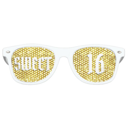 SWEET 16 Retro-Shades / Fun Party-Sonnenbrille Partybrille (Vorderseite)