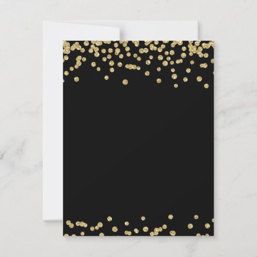Sweet 16 "Rett Date" Gold Glitzer Confetti Black Save The Date (Rückseite)