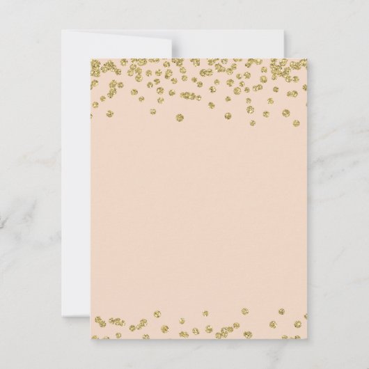 Sweet 16 "Rett Date" Gold Glitzer Confetti Blush Save The Date (Rückseite)