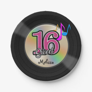 Sweet 16 Rock Music Party Personalisiert Pappteller