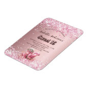 Sweet 16 rosa Kutsche Luxus Einladung Magnet (Linke Seite)