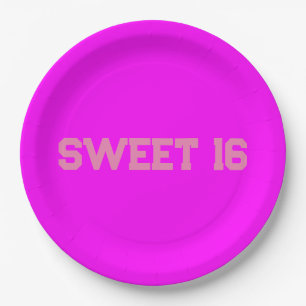 Sweet 16 Rosa Magenta Pappteller