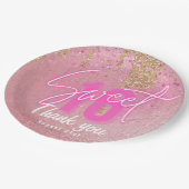Sweet 16 Rosa Party Essen Abendessen Ware Personal Pappteller (Schrägansicht)