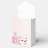 Sweet 16 rosa Rosa Gold Glitzer Kleid Vielen Dank Geschenkschachtel (Geöffnet)