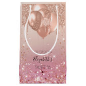 Sweet 16 Rosa Rosa Goldballons Kleine Geschenktüte (Vorderseite)