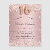 Sweet 16 Rosa Rosa Rosa Einladungs-Magnet Magnetkarte (Vorderseite)