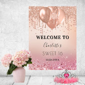 Sweet 16 Rosa Rosa Rosa Glitzer Empfang Poster