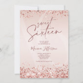 Sweet 16 Rosa Rose Gold Einladung (Vorderseite)