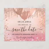 Sweet 16 rosa Rosengold Save the Date Flyer (Vorne)