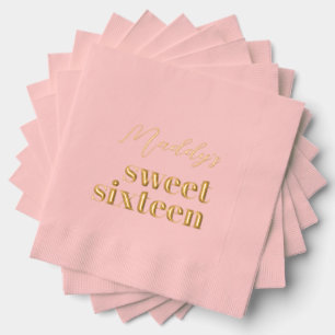Sweet 16 Rosa und Gold Foil Stamps Servietten Mit Folie