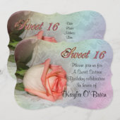 Sweet 16 Rose Einladung (Vorne/Hinten)