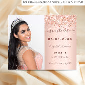 Sweet 16 Rose errötet Foto Save the Date Flyer
