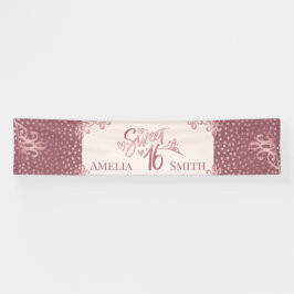 Sweet 16 Rose Gold Banner