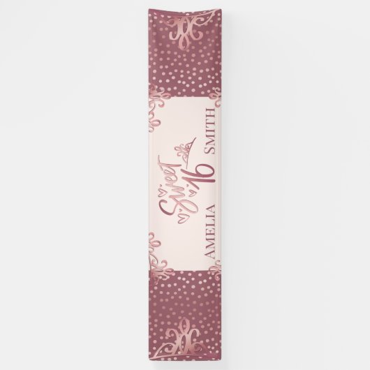 Sweet 16 Rose Gold Banner (Vertikal)