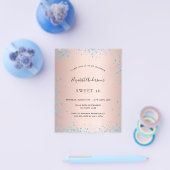 Sweet 16 Rose gold-blau Glitzer Haushaltsausschrei Flyer (Einzeln)