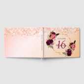 Sweet 16 Rose Gold Blumengeometrie Burgund Gästebuch (Voll)