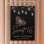 Sweet 16 Rose Gold Butterfly Chic Modern Geburtsta Poster