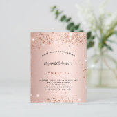 Sweet 16 Rose Gold Einladung (Stehend Vorderseite)