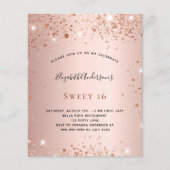 Sweet 16 Rose Gold Einladung (Vorderseite)