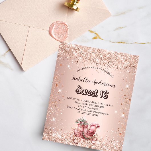 Sweet 16 Rose Gold Einladung