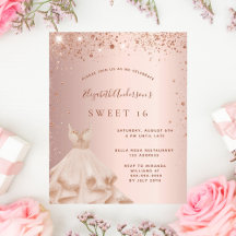 Sweet 16 Rose Gold Einladung