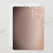 Sweet 16 Rose gold Erröten Glitzer Einladung (Rückseite)