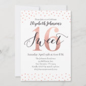 Sweet 16 Rose Gold Foil Geburtstag Einladung (Vorderseite)