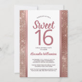 Sweet 16 Rose Gold Glam Chic Virtual 16. Geburtsta Einladung (Vorderseite)
