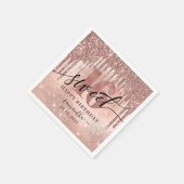 Sweet 16 Rose Gold Glitzer & Foil Serviette (Ecke)