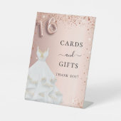 Sweet 16 Rose Gold Glitzer Kleidung Karten Geschen Sockelschild (Vorderseite)