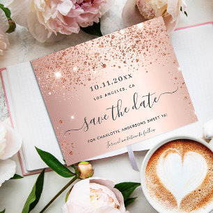 Sweet 16 Rose Gold Glitzer Save the Date