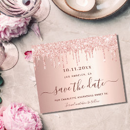 Sweet 16 Rose Gold Glitzer Save the Date Flyer