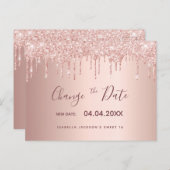 Sweet 16 Rose Gold Glitzer Tropfen ändern das Datu Postkarte (Vorne/Hinten)