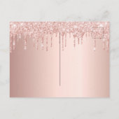 Sweet 16 Rose Gold Glitzer Tropfen ändern das Datu Postkarte (Rückseite)
