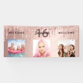 Sweet 16 Rose Gold Glitzer Tropfen Foto Party Banner (Horizontal)
