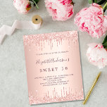 Sweet 16 Rose Gold Glitzer Tropfen Haushaltsaussch Flyer<br><div class="desc">Bitte beachten Sie, dass diese Einladung auf Flyer Papier und sehr dünn ist. Umschläge sind nicht enthalten. Für dickere Einladungen (gleiche Gestaltung) besuchen Sie bitte unseren Shop. Eine moderne, stilvolle und glamouröse Einladung für eine Girl's Sweet 16, 16. Geburtstagsparty. Eine Rose goldener Farbverlauf mit einem eleganten Imitat Glitzer Tropfen, Farbe...</div>
