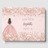 Sweet 16 Rose Gold Kleid Confetti Gästebuch (Vorderseite)