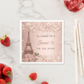 Sweet 16 Rose gold Paris Eiffelturm Serviette (Beispiel)