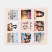 Sweet 16 Rose Gold Rosa Foto Collage Name Fleecedecke (Vorderseite (Horizontal))