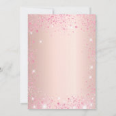 Sweet 16 Rose Gold Rosa Glitzer glamourös Einladung (Rückseite)