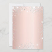 Sweet 16 Rose Gold Silberkleid Glitzer rot Einladung (Rückseite)