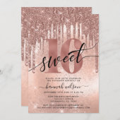Sweet 16 Rose Gold Trendy Einladung (Vorne/Hinten)