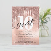 Sweet 16 Rose Gold Trendy Einladung (Stehend Vorderseite)