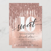 Sweet 16 Rose Gold Trendy Einladung (Vorne/Hinten)
