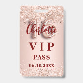 Sweet 16 Rose Gold VIP Party Pass Ausweis (Vorderseite)