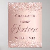 Sweet 16 rose gold welcome poster (Vorne)