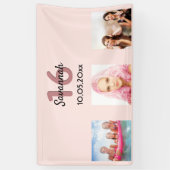 Sweet 16 Rose Goldblau Willkommen Banner (Vertikal)